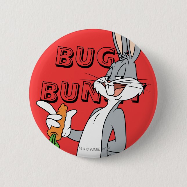 BUGS BUNNY™ With Carrot 2 Inch Round Button (Front)