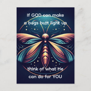 Bugs Butt Light Up Firefly Lightning bug Funny  Postcard