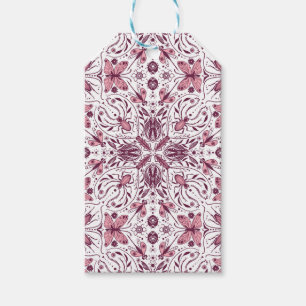 Bugs, dark magenta and pink on white gift tags