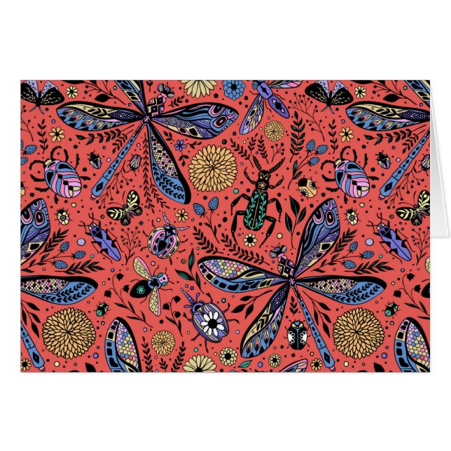 Bugs de Doodle sur corail rouge (Devant horizontal)