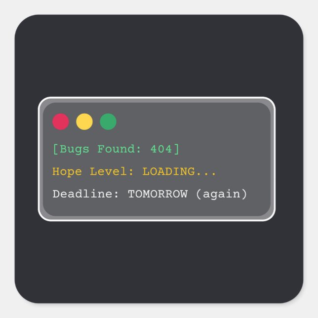 Bugs Found: 404 Funny Programmer Laptop Sticker (Front)