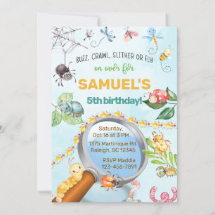 Bugs, insectes, invitation à l'anniversaire du gar