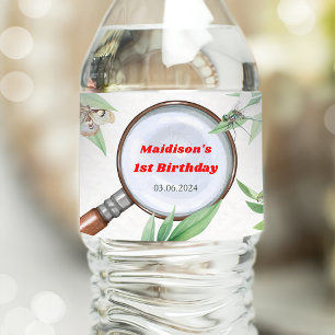 Bugs & Insects Vintage Birthday Party Water Bottle Label