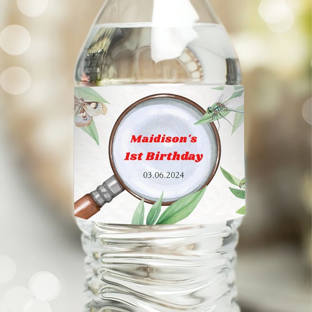 Bugs & Insects Vintage Birthday Party  Water Bottle Label (Creator Uploaded)