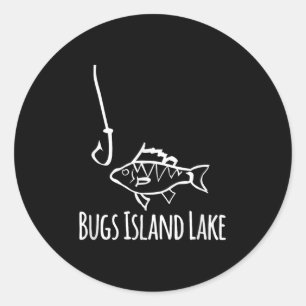 Bugs Island Lake Virginia Fishing Fish Hook Cute F Classic Round Sticker