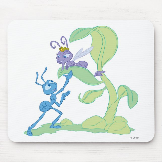Bug's Life Flik talking to Princess Atta on a leaf Mouse Pad (Front)