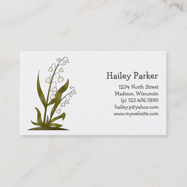 Bugs 'n' Blooms · Lily of the Valley Business Card (Front)