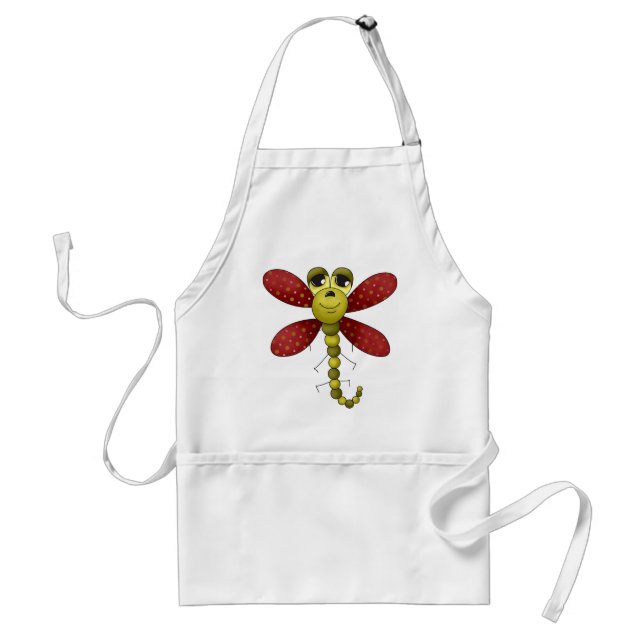 Bugs 'n' Blooms · Red & Green Dragonfly Standard Apron (Front)