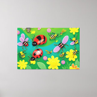 Bugs 'n' Hugs Colourful Canvas Print