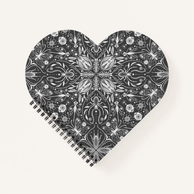 Bugs, off white on black notebook (Front)