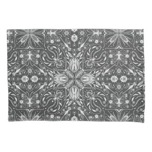 Bugs, off white on black pillowcase