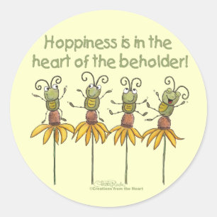 Bugs on Flowers Classic Round Sticker
