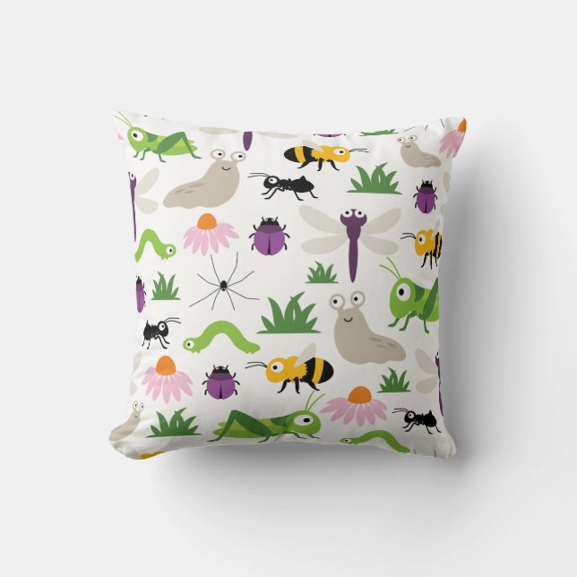 Bugs Throw Pillow (Front)
