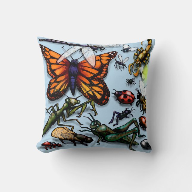 Bugs Throw Pillow (Front)