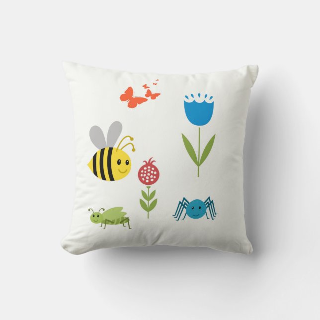Bugs Throw Pillow (Front)