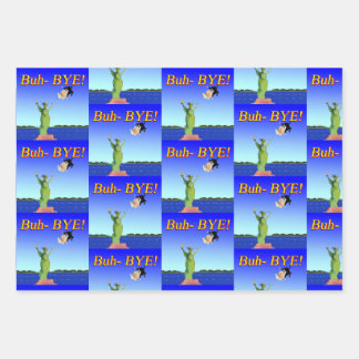 "Buh-BYE" Trump Political Cartoon 2021 New Years Wrapping Paper Sheet