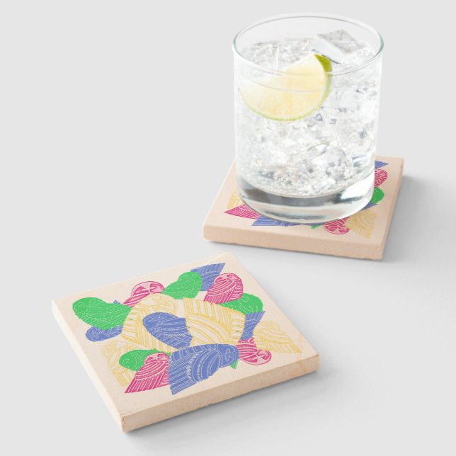 BUHO HELADO stone coaster (Side)