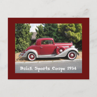 Buick Sports Coupe 1934 Postcard