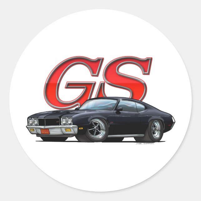 BuickGS_black Classic Round Sticker (Front)