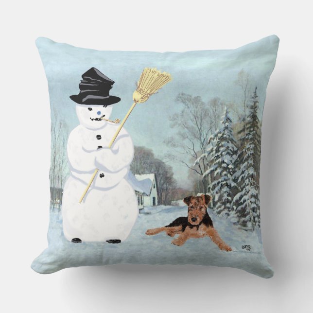Build a Snowman Throw Pillow (Front)