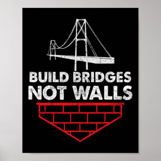 Build Bridges Not Walls Anti Trump Poster
