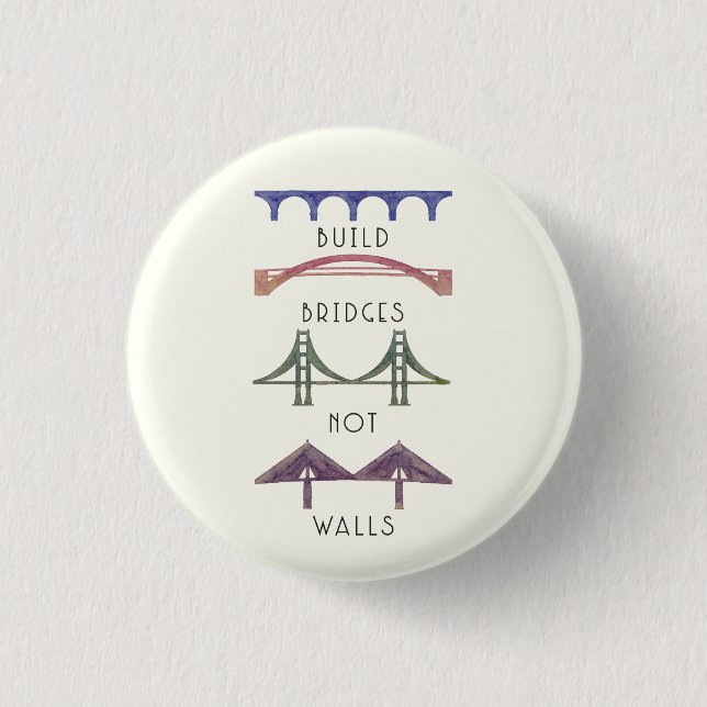 Build Bridges Not Walls Button (Front)
