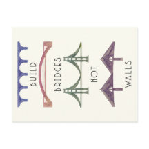 Build Bridges Not Walls Postcard