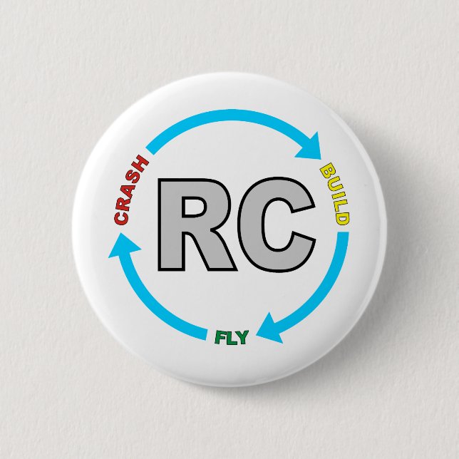 Build Crash Fly RC 2 Inch Round Button (Front)