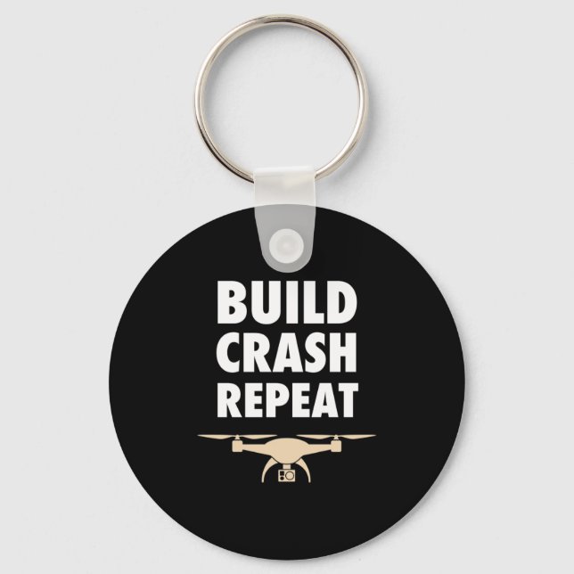 Build Crash Repeat Drone Keychain (Front)