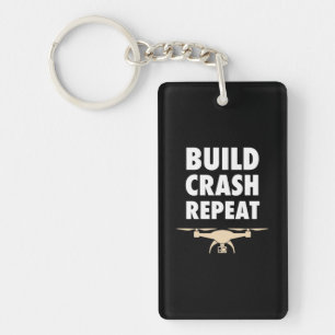 Build Crash Repeat Drone Keychain