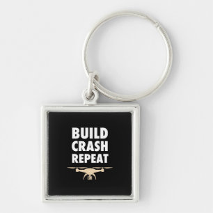 Build Crash Repeat Drone Keychain