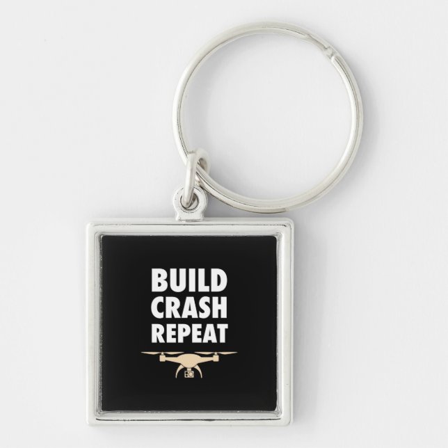 Build Crash Repeat Drone Keychain (Front)