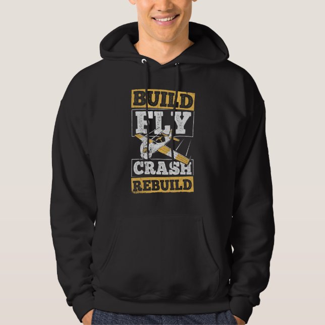 Build Fly Crash Rebuild - Aviator Aeronautical Air Hoodie (Front)