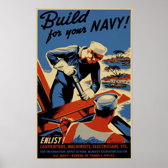 Build for your Navy Poster (Front)