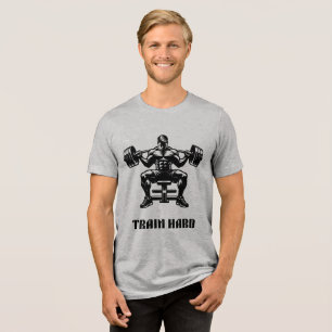 Build Harder Bodybuilder Graphic Gym T-Shirt Tri-Blend Shirt