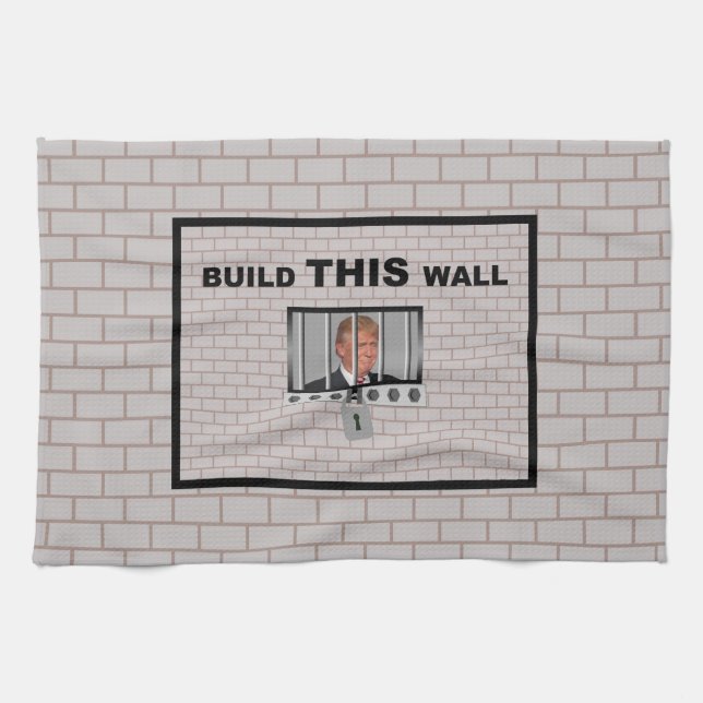 Build THIS wall / Anti Trump, Kitchen Towel (Horizontal)