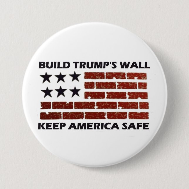 Build Trump's Wall 3 Inch Round Button (Front)