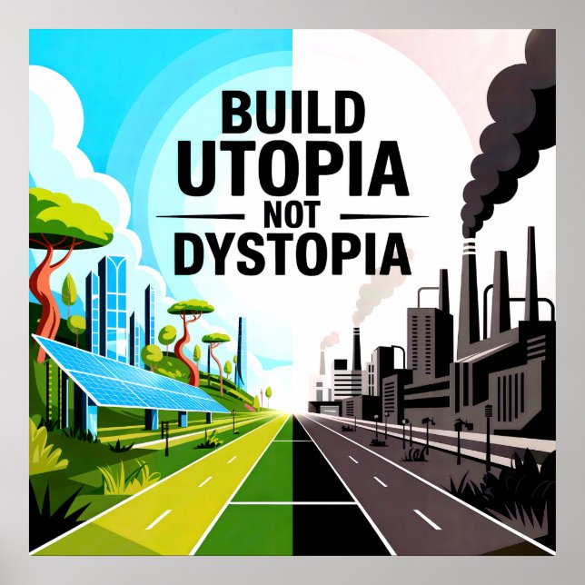 Build Utopia, Not Dystopia – Solarpunk Poster (Front)