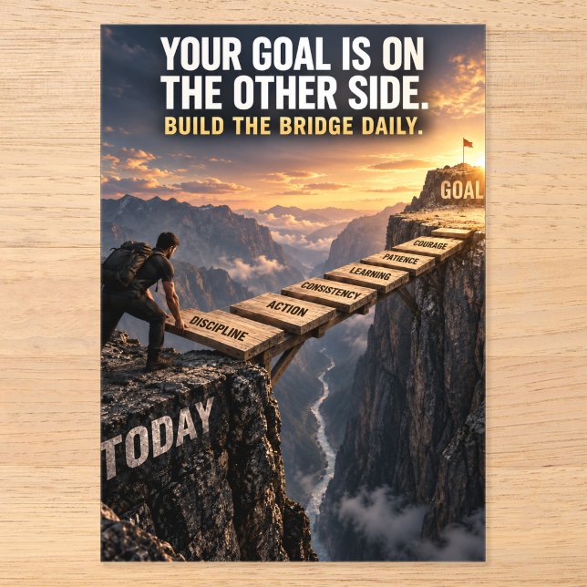 Build Your Success Bridge Acrylic Invitations (Front)