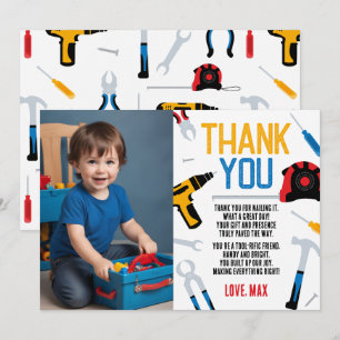 Builder Birthday Thank You Card, Tools Thank You Invitation