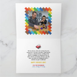 Builder Bonus Dad, Stepdad, Husband, Toy Bricks Card