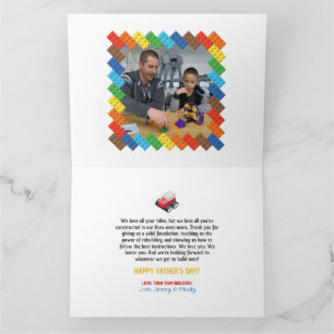 Builder Bonus Dad, Stepdad, Husband, Toy Bricks Card