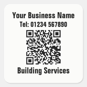 Builder Building Services QR Code Square Sticker