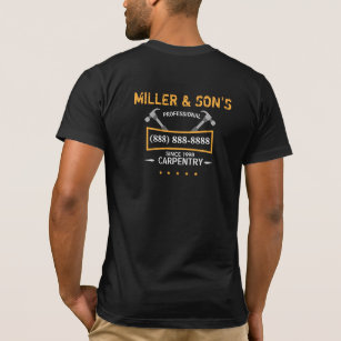 Builder Business Custom Employee Name Logo Print T-Shirt