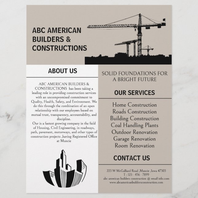 Builder & Construction Advertising Promotional Flyer (Front)