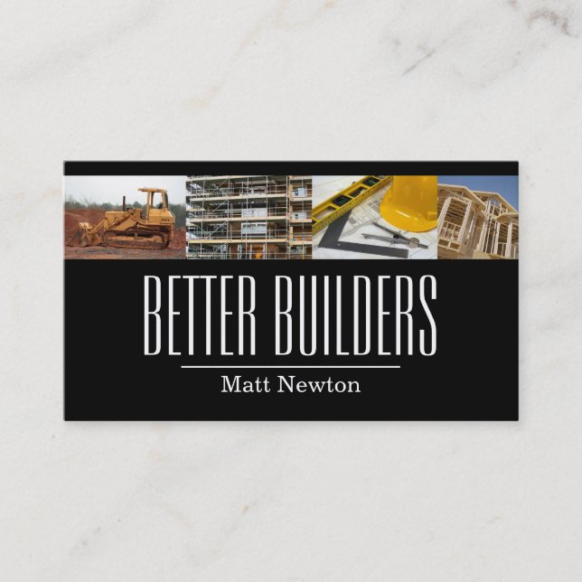 Builder General Contractor Manager Construction Business Card (Front)