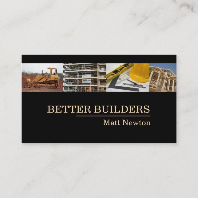 Builder General Contractor Manager Construction Business Card (Front)