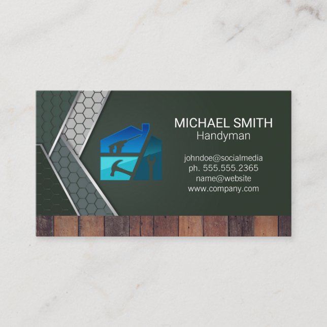Builder Hand Tools | Construction Builder  Business Card (Front)