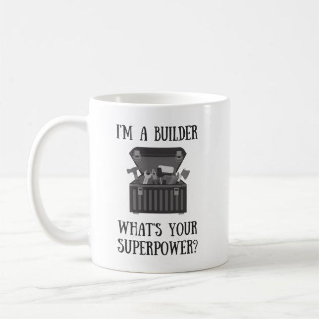 Builder Handyman Fix It Superhero Superpower Mug (Left)