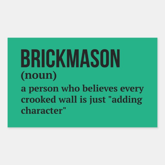 Builder Mason Definition Design Sticker (Front)